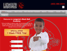 Tablet Screenshot of longoriasblackbeltacademy.com